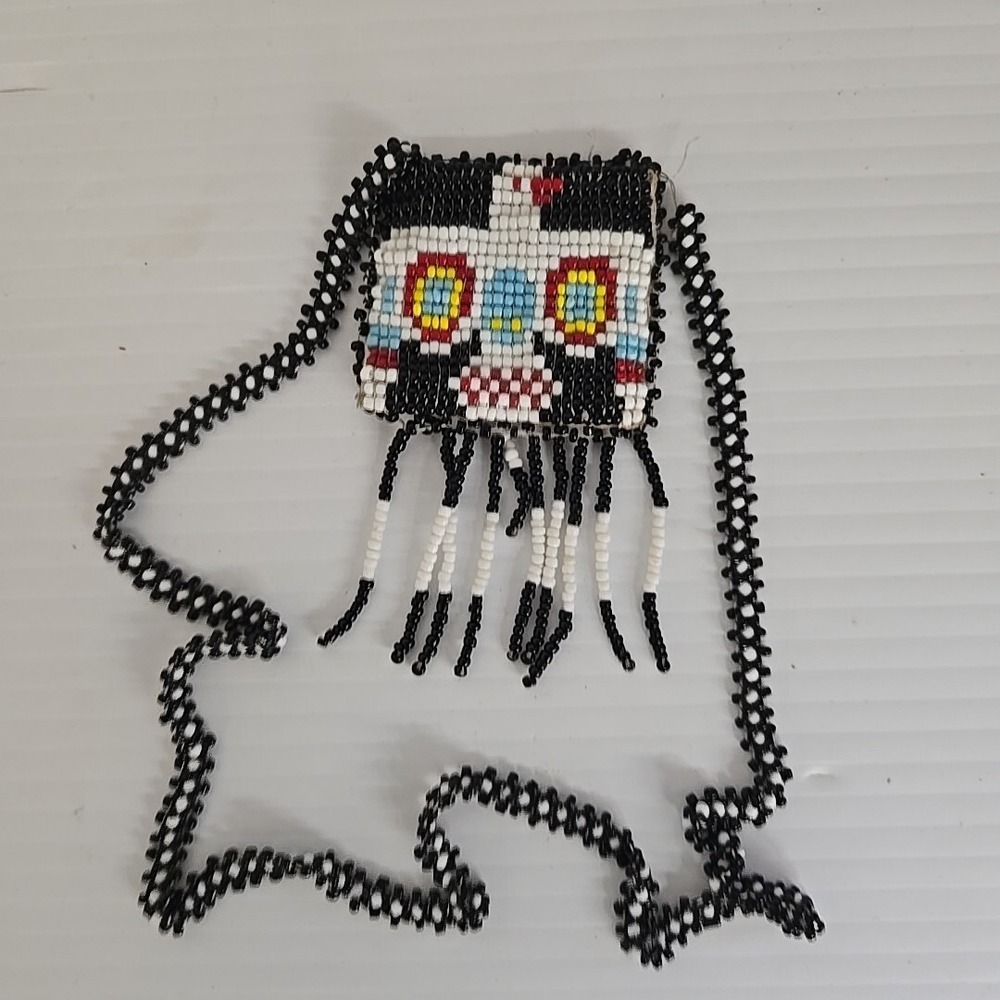 VINTAGE Southwestern Style Beaded Eagle Necklace